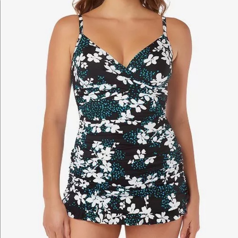 Nwt Swim Solutions Garden Confetti Swimdress - Picture 1 of 4